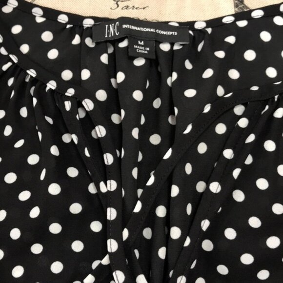 Inc Dot-Print Sleeveless Blouse - Picture 5 of 7